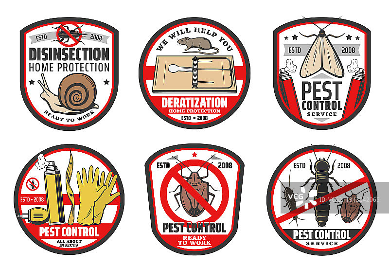 害虫防治图标昆虫消毒服务图片素材