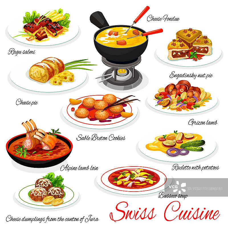 瑞士美食菜肴传统菜单图片素材
