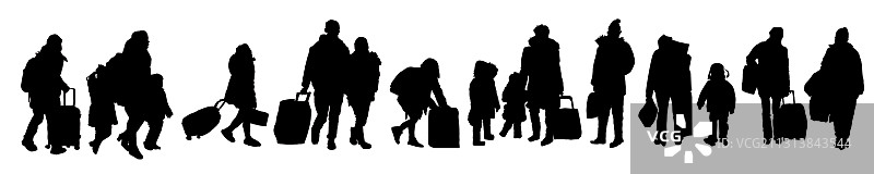 人群 剪影 大量人群 冬季 旅途过年回家 春运 行李图片素材