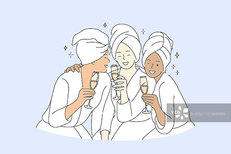 友谊 美容派对 休闲饮品图片素材