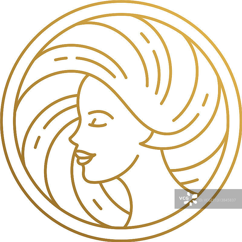 手捧女性面部轮廓Logo图片素材