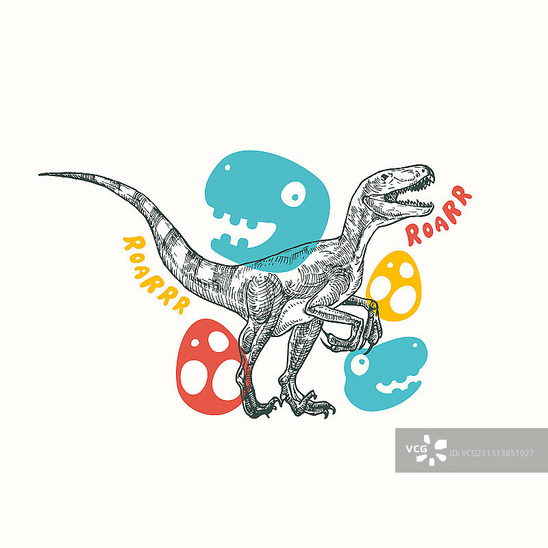 史前恐龙抽象标志符号或卡片图片素材