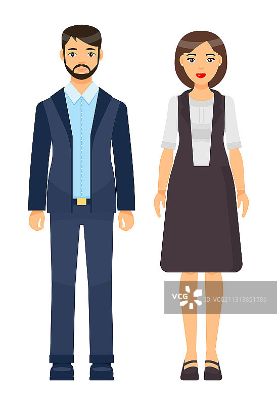 穿着职业装的卡通职场人士图片素材