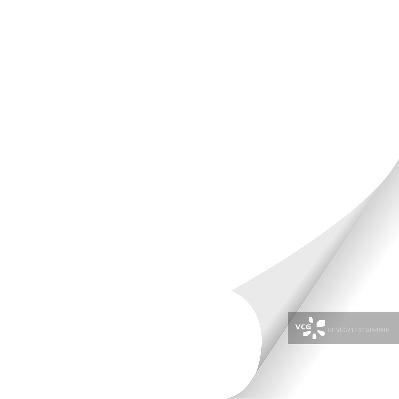 带阴影的白色卷曲纸张边角3D图片素材