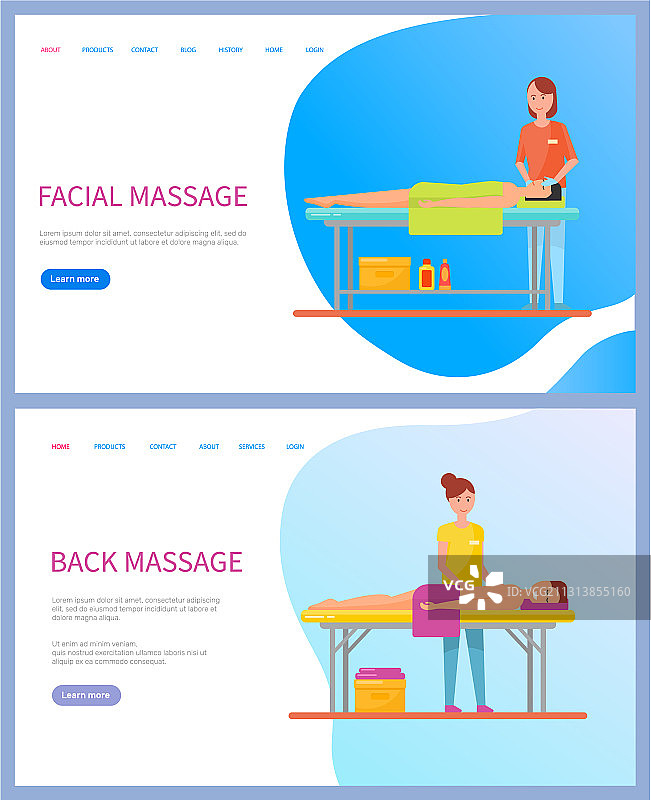 面部背部按摩沙龙：按摩师与顾客图片素材