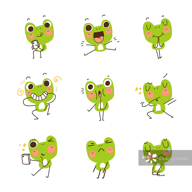 可爱的滑稽青蛙吉祥物角色1图片素材