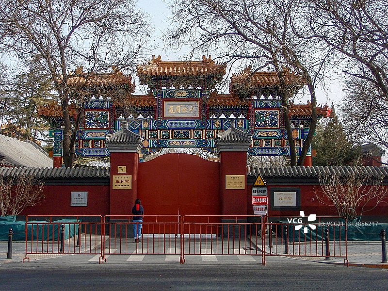 北京雍和宫门牌楼图片素材