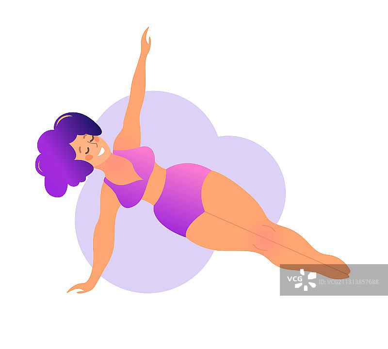 大码曲线女性瑜伽课图片素材