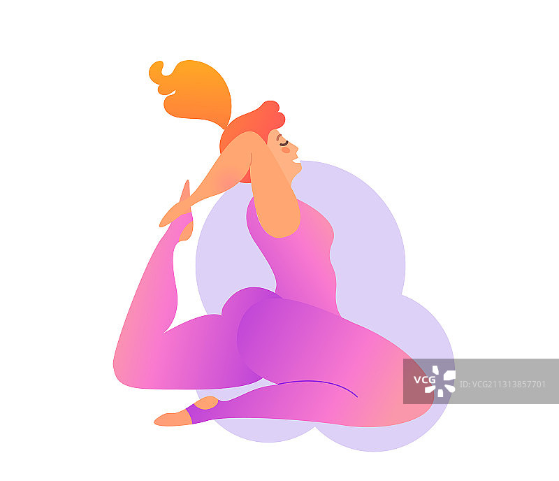 大码曲线女性瑜伽课图片素材