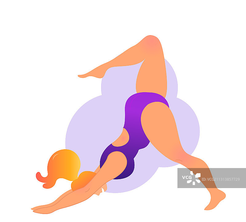 大码曲线女性瑜伽课图片素材