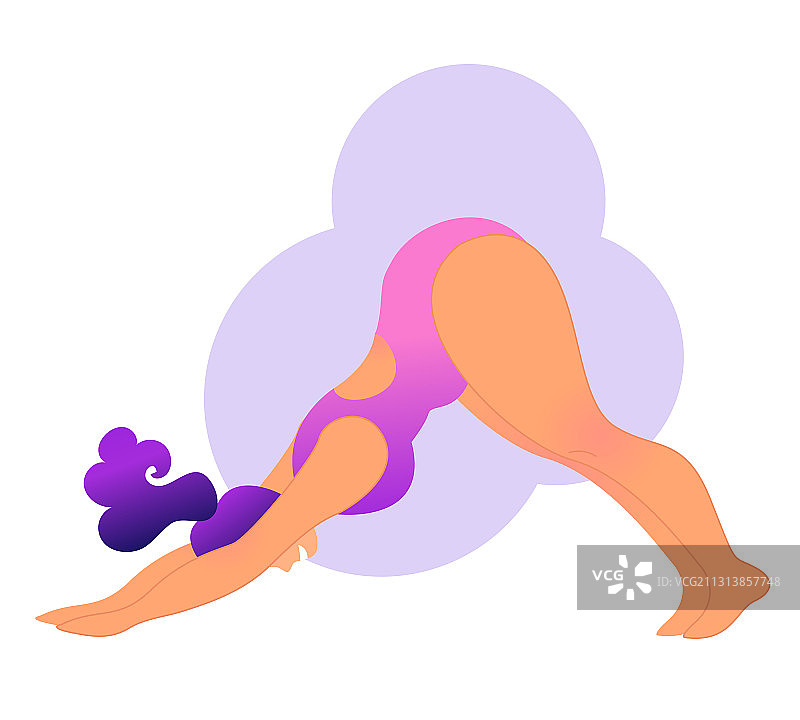 大码曲线女性瑜伽课图片素材