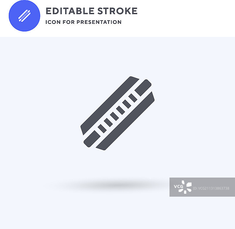 口琴图标填充扁平标志图片素材