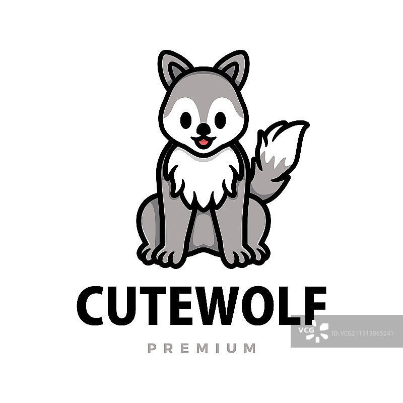 可爱狼卡通标志图标图片素材