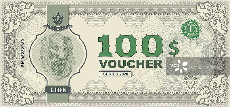 带狮子肖像的纸币图片素材