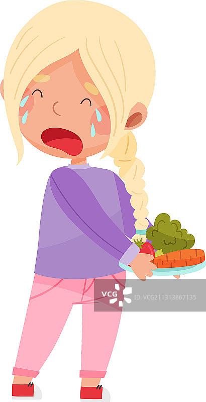 哭泣表达不满的女孩角色图片素材