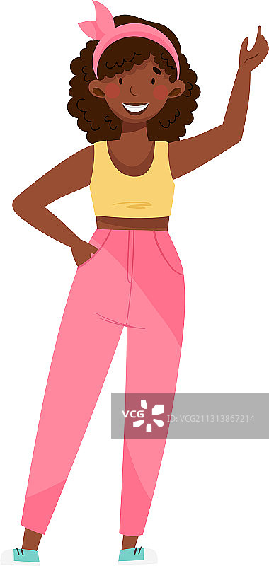 非裔美国女人，深色头发，夏天图片素材