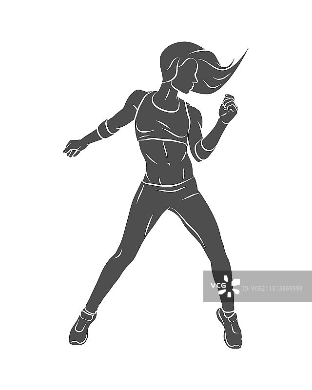 年轻女健身教练跳尊巴舞图片素材
