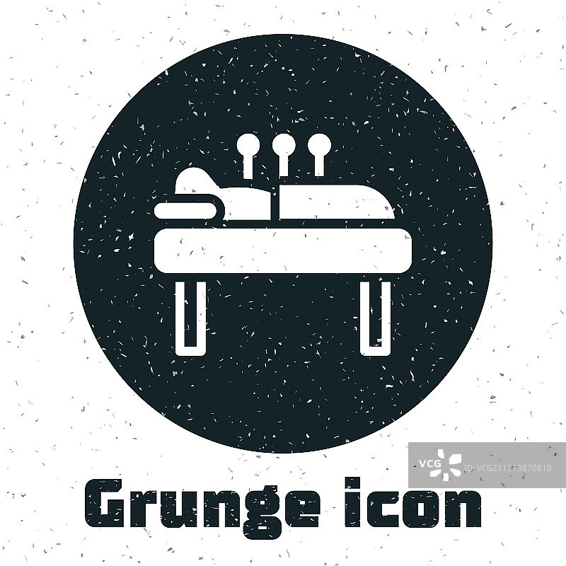 白色背景上的垃圾摇滚风格针灸疗法图标图片素材