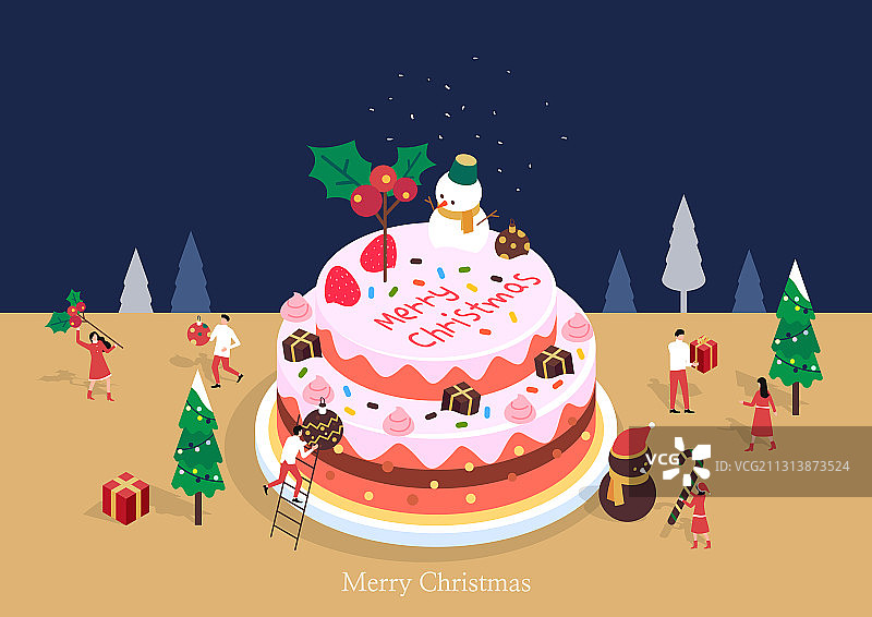 圣诞蛋糕，年度活动，贝克街，圣诞节，雪人图片素材