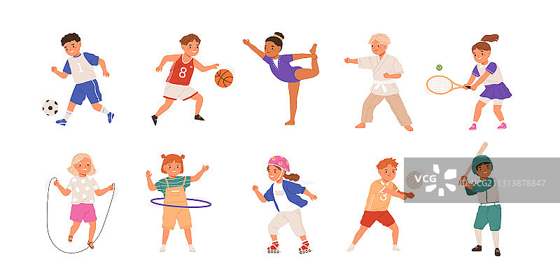 快乐儿童进行体育运动图片素材