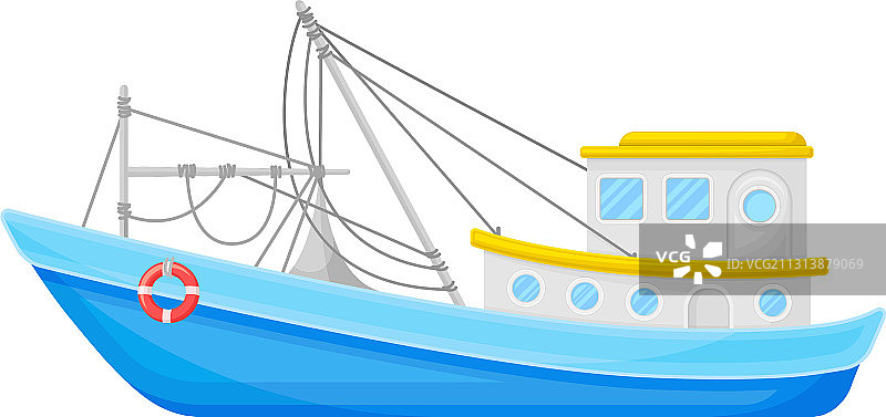商用渔船侧视图图片素材