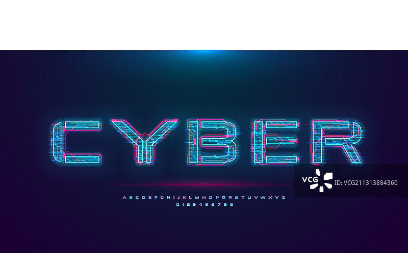 未来赛博朋克风全息字体图片素材