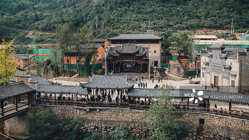 江西上饶4A级景区望仙谷，坐落于上饶灵山山脉，瀑布峡谷之中图片素材