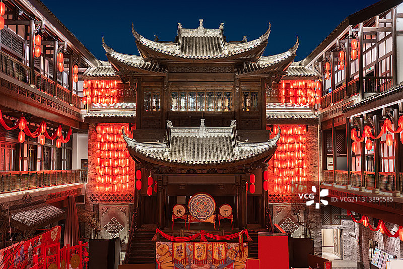 重庆 弹子石老街 灯饰 灯笼 红灯笼图片素材