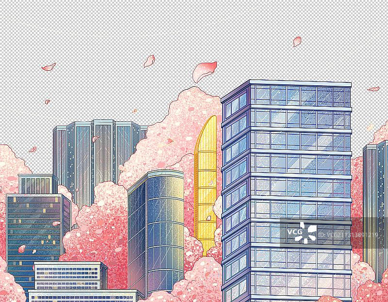 建筑樱花图片素材