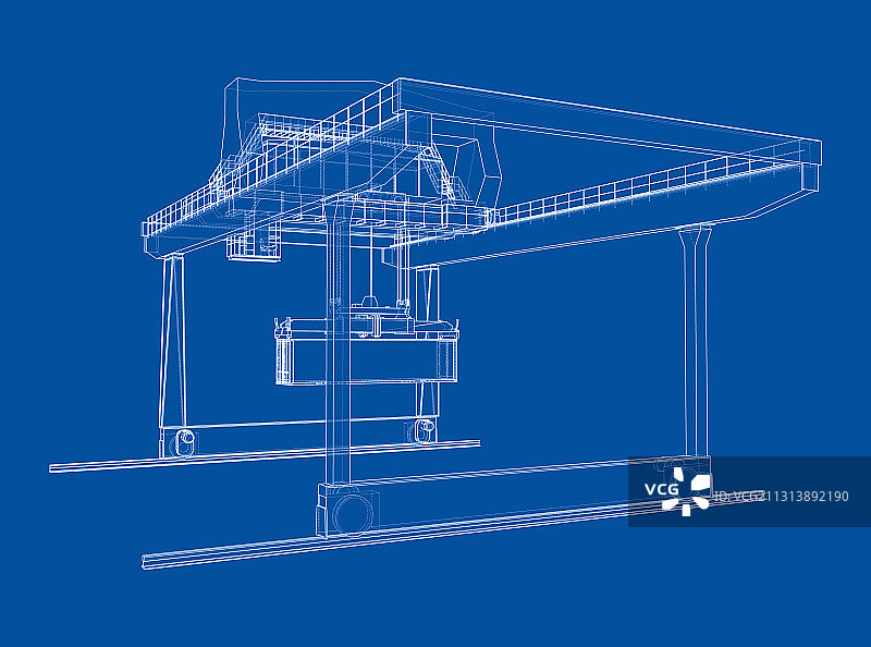 轨道式龙门集装箱起重机轮廓图片素材