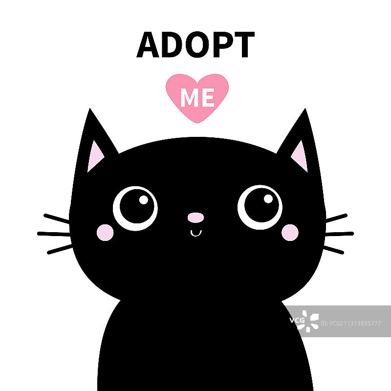 大眼睛可爱黑猫头像图片素材