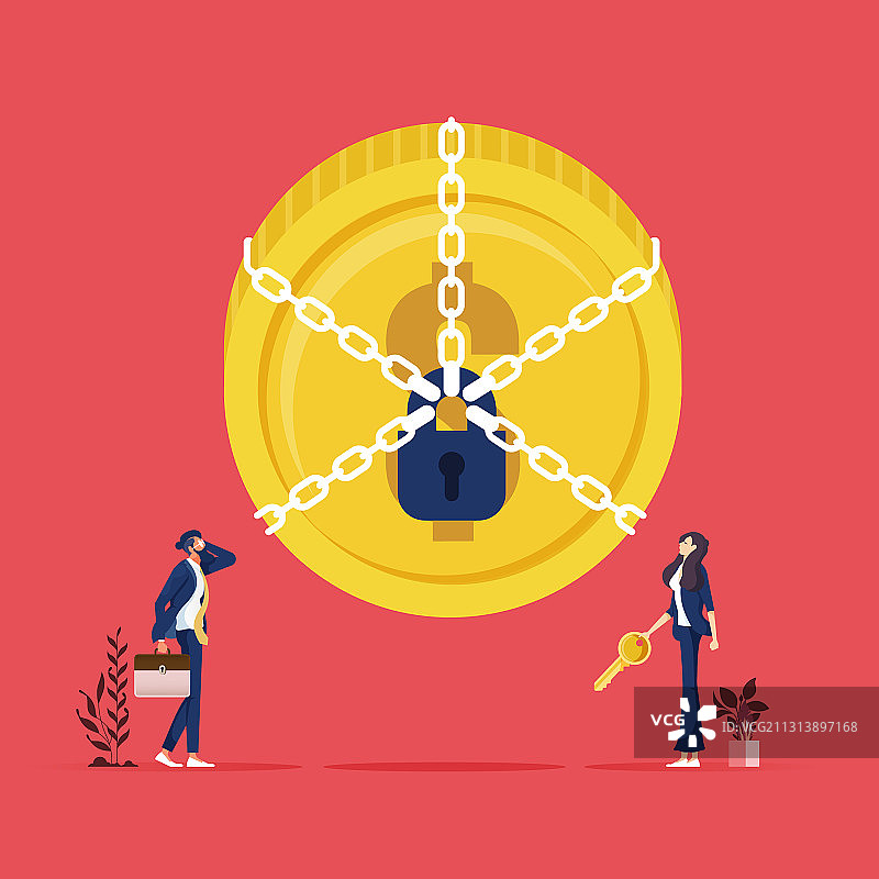 锁定资金——商业概念图片素材