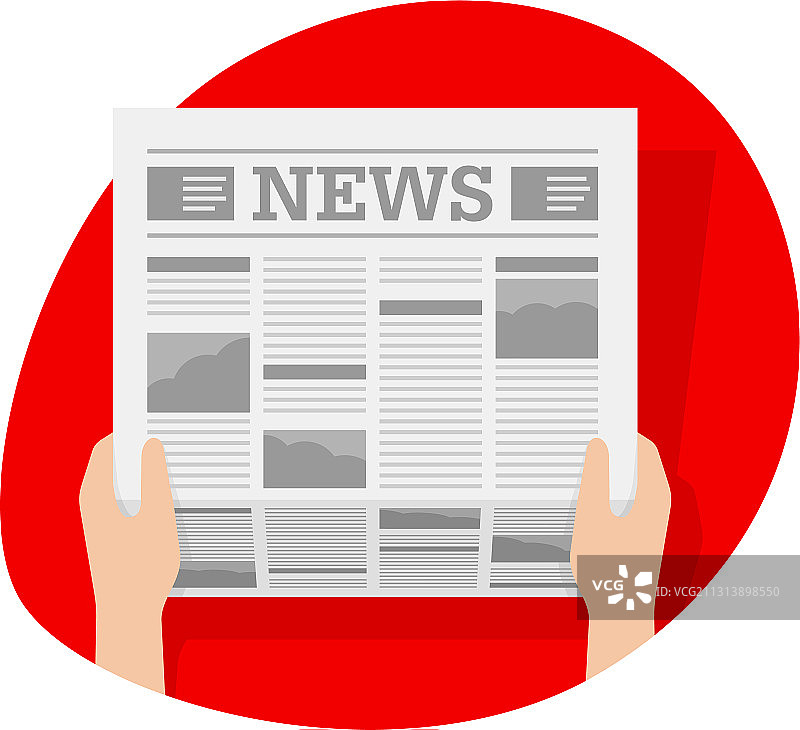 热点新闻图标 - 手持报纸图片素材