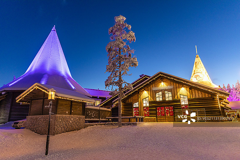 挪威罗凡涅米圣诞老人村，冬季风光图片素材