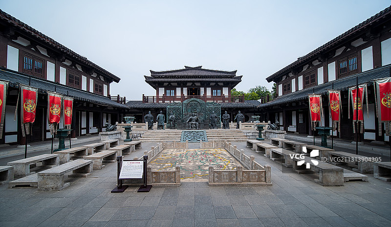 江苏省宿迁市4A级景区-项王故里，梧桐巷里遇霸王图片素材