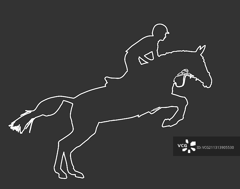 马术骑手跨越障碍线图片素材