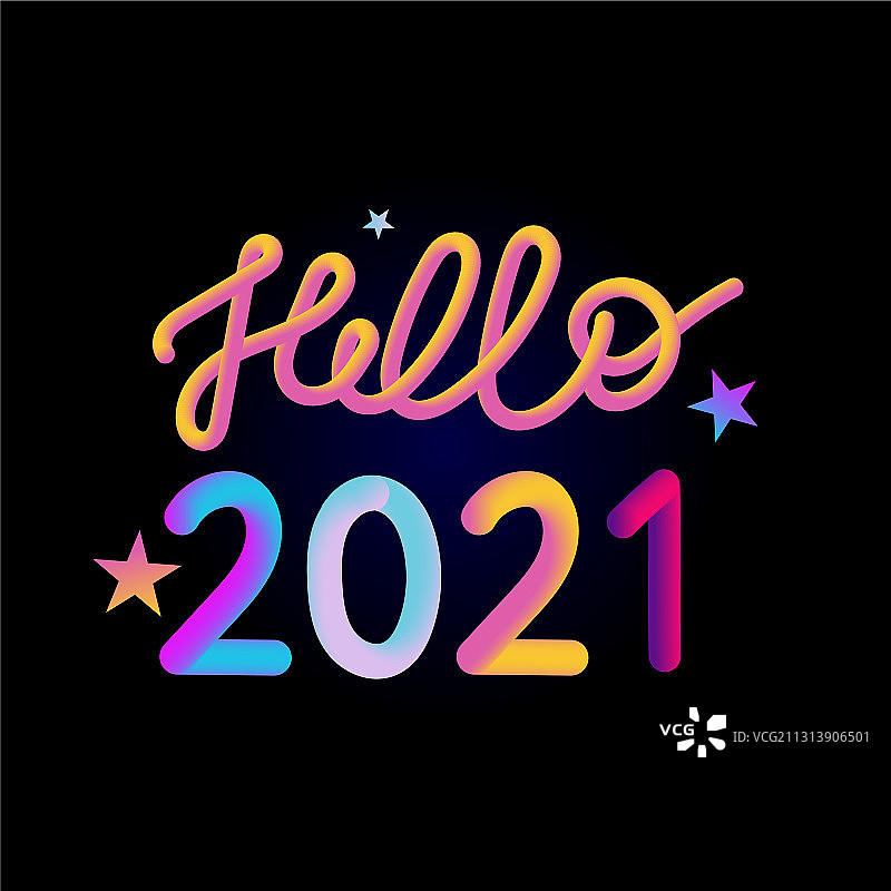 白色背景上的彩色3D数字2021图片素材