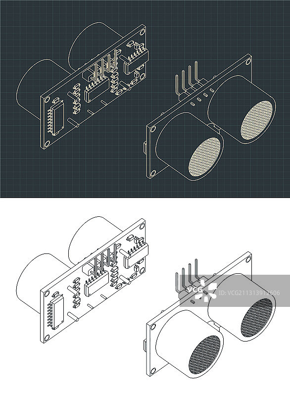 机器人超声波传感器图纸图片素材