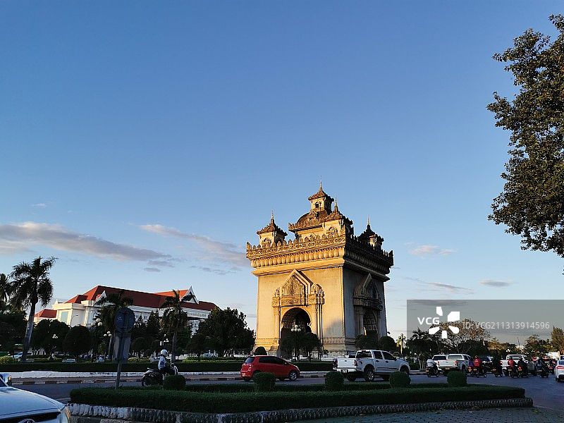 老挝万象凯旋门图片素材