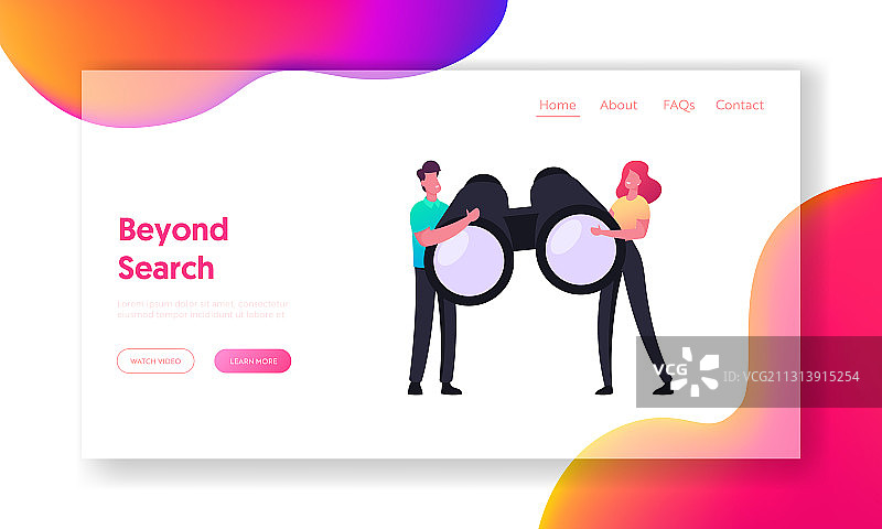 商务愿景研究着陆页模板图片素材