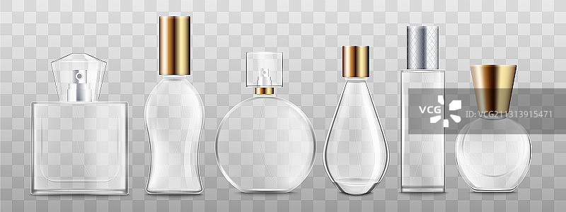 逼真香水瓶套装图片素材
