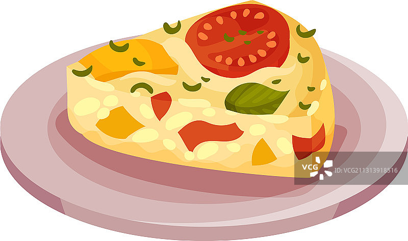 意式烘蛋或奶酪蔬菜煎蛋卷图片素材