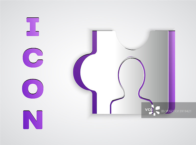 灰色背景上的剪纸猎头图标图片素材