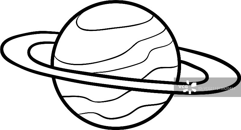 土星涂色书图片素材