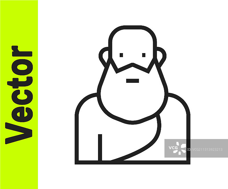 白色背景上的黑色线条苏格拉底图标图片素材