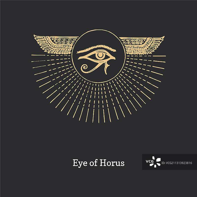 荷鲁斯之眼雕刻风格绘画图片素材