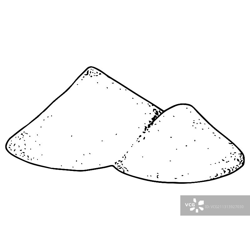 手绘盐和胡椒香料小山图片素材
