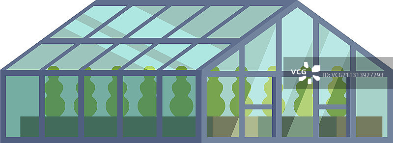 带玻璃墙的温室农业建筑图片素材