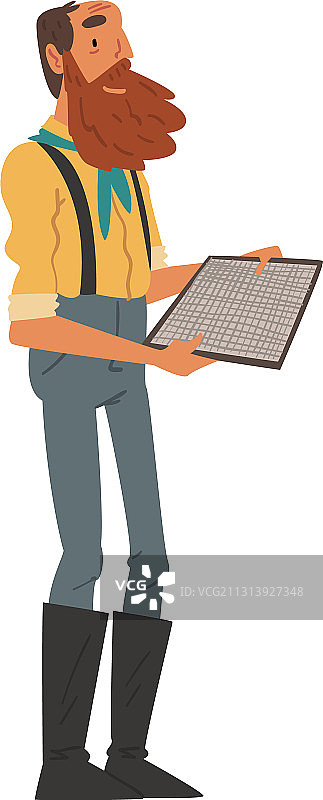 用筛子筛选金沙的男性勘探者图片素材