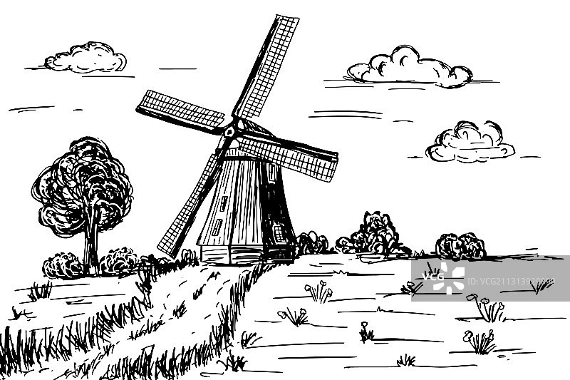 手绘乡村涂鸦图片素材